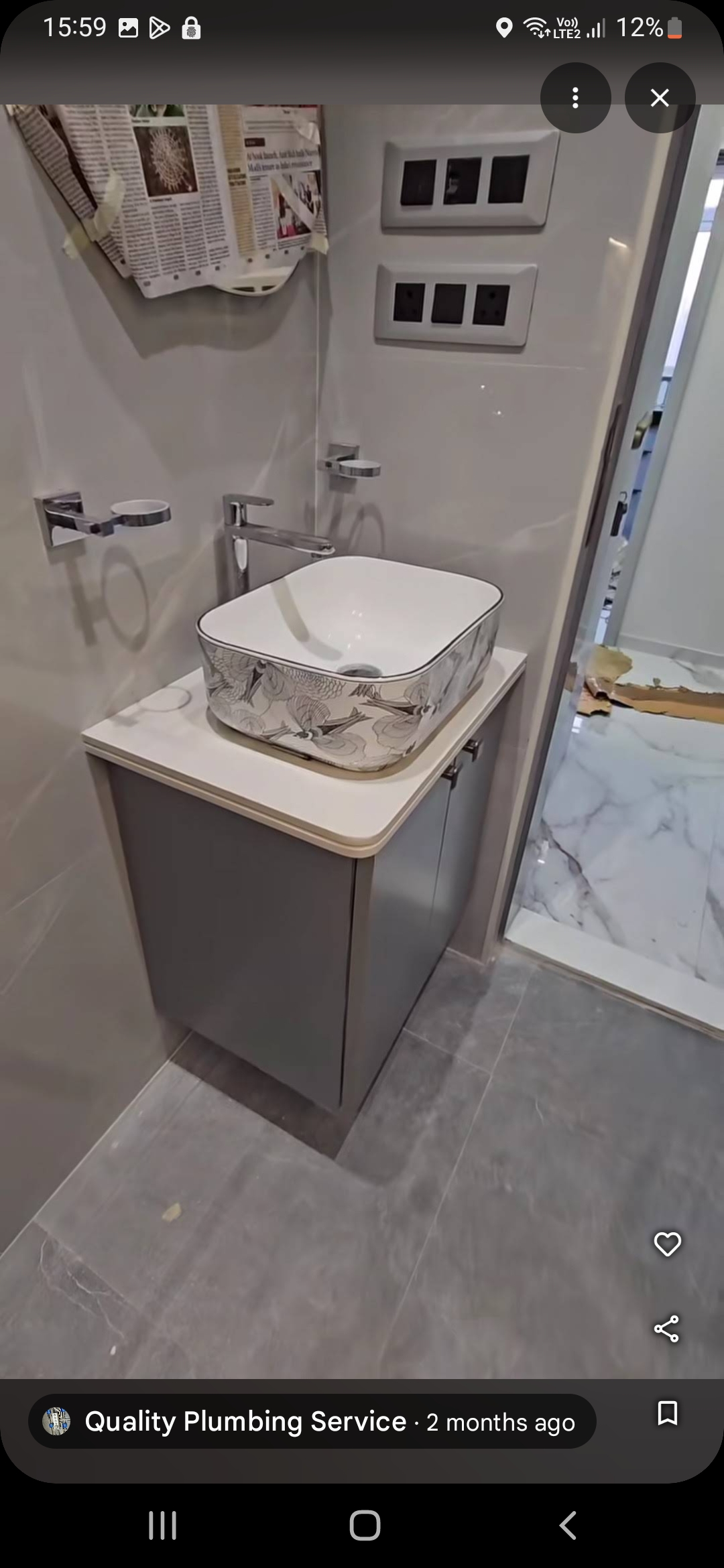 Luxury vanity basin with designer fittings
